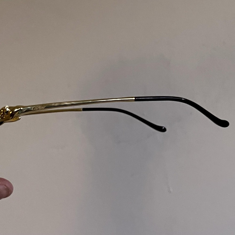 Cartier Sunglasses Mens Gold Brown Oversized Metal A02F44C6 Made In France - Picture 4 of 11